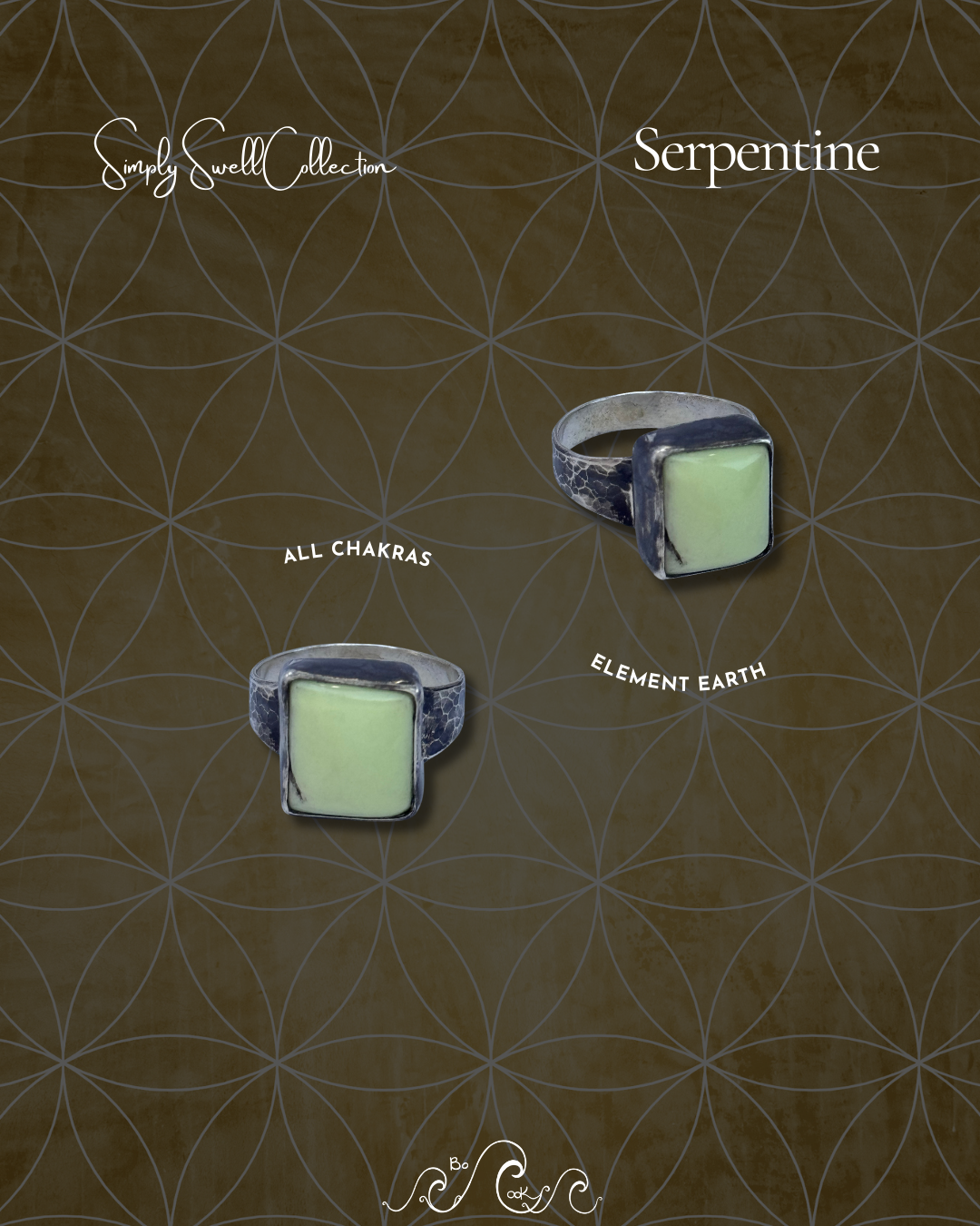 Serpentine .950 Silver Handmade Artisan Ring