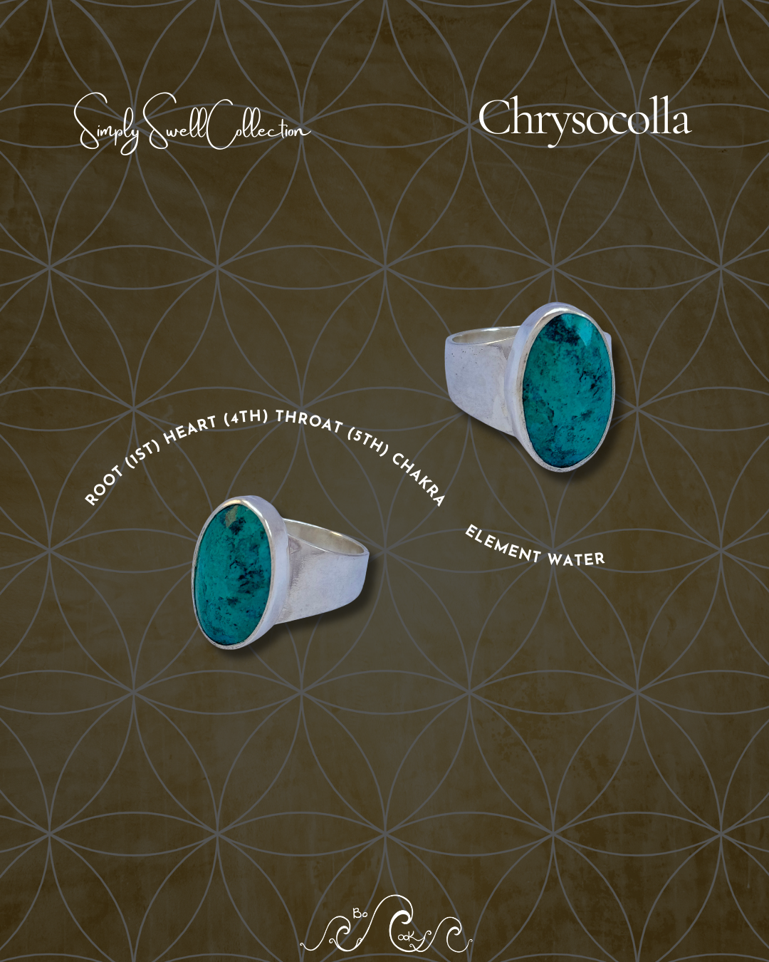 Chrysocolla .950 Silver Handmade Artisan Ring