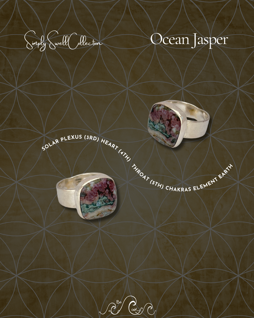 Ocean Jasper .950 Silver Handmade Artisan Ring