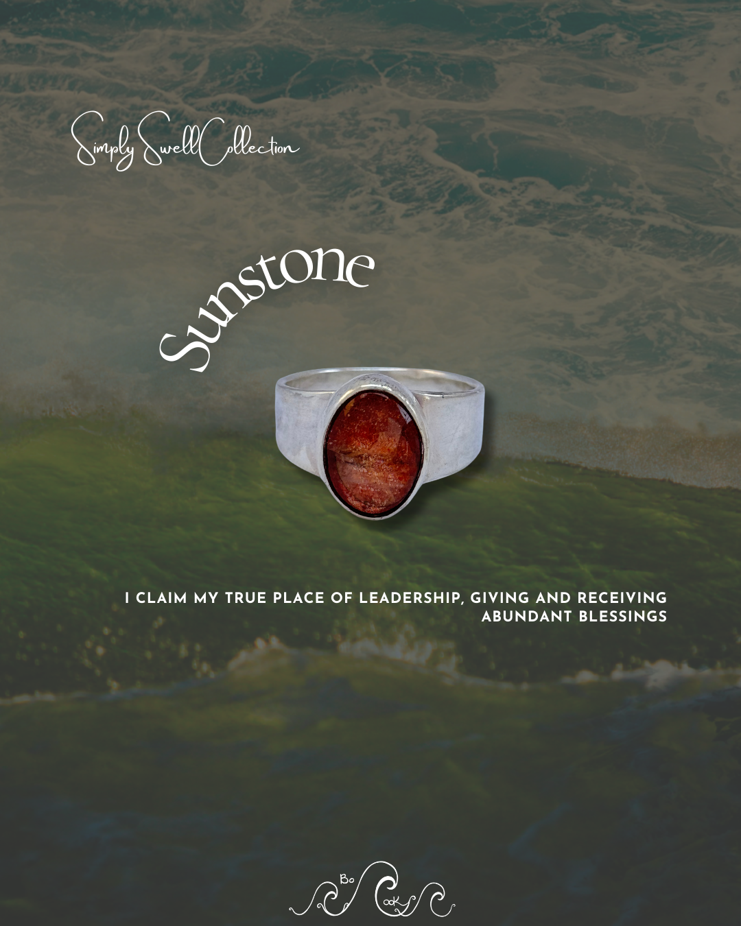 Sunstone .950 Silver Handmade Artisan Ring