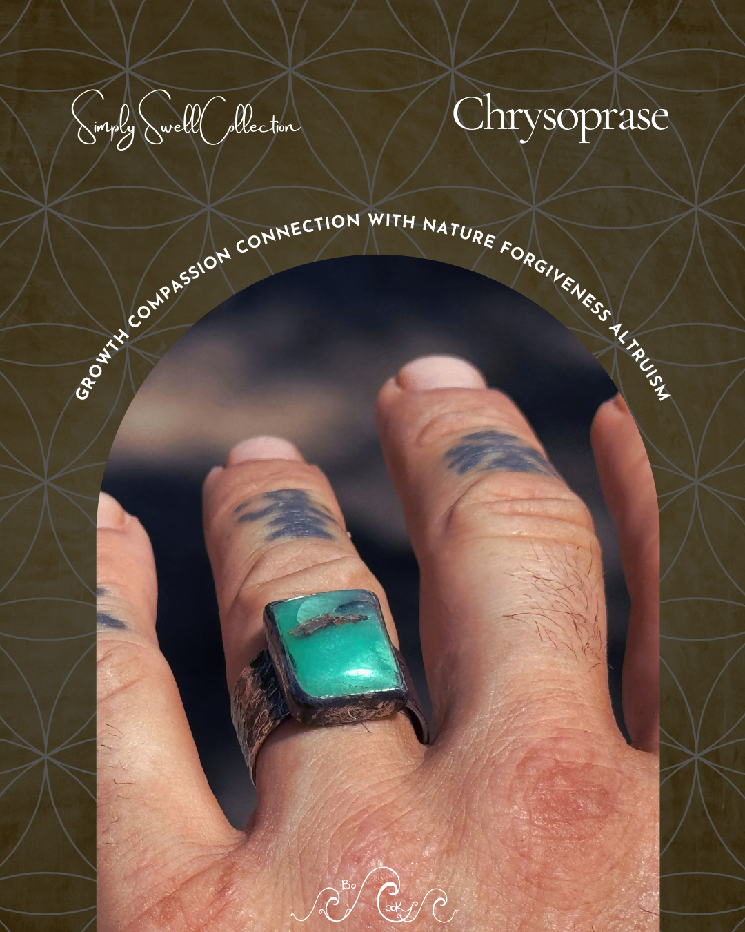 Chrysoprase .950 Silver Handmade Artisan Ring