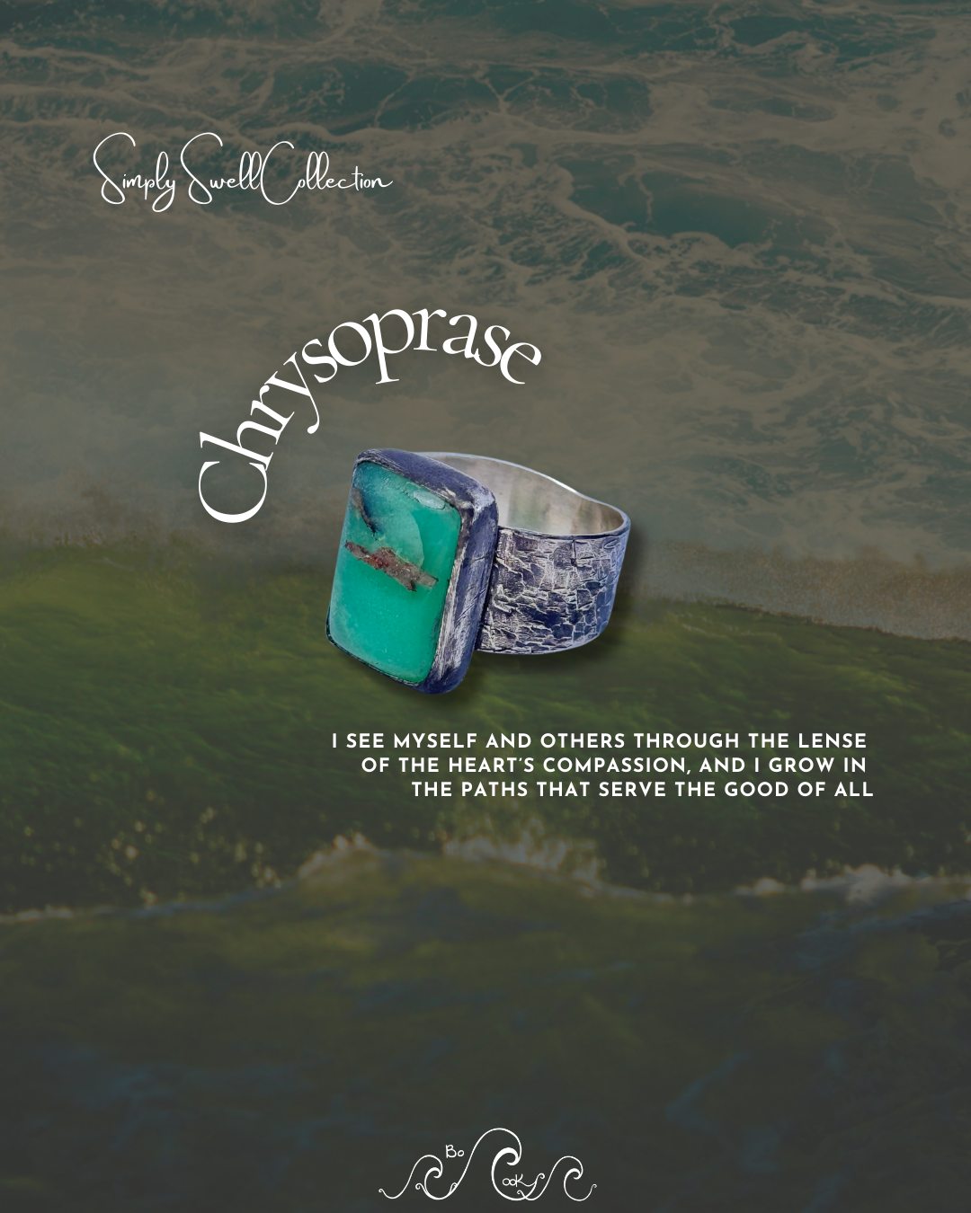 Chrysoprase .950 Silver Handmade Artisan Ring